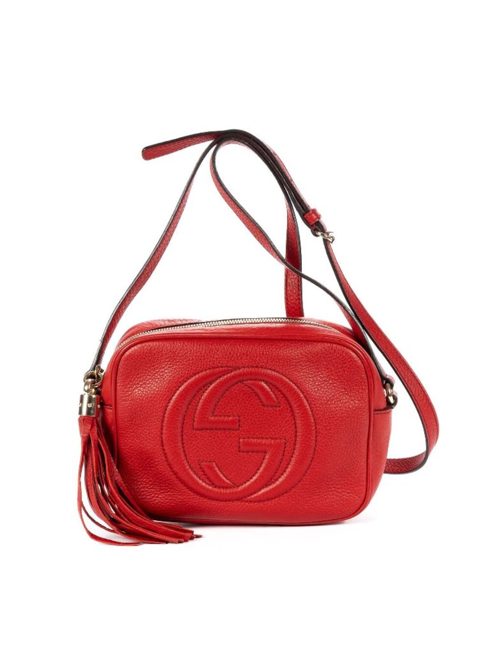 Gucci Soho Disco Crossbody Red Grain Calfskin Leather